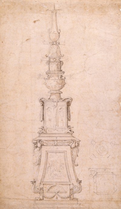 Design for a Candelabrum by Michelangelo Buonarroti
